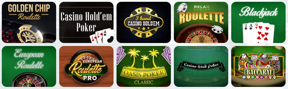 Jeux de table au BluCasino France