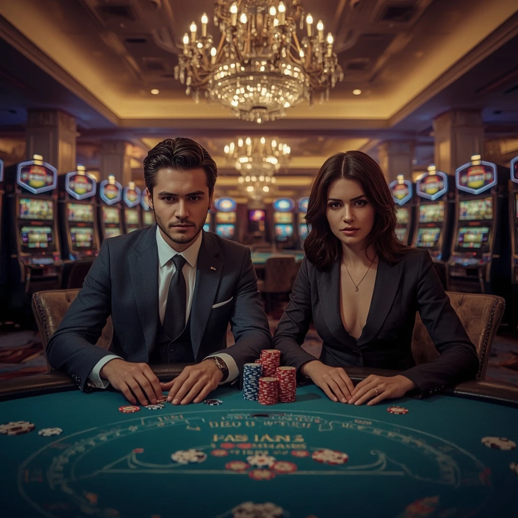 Deux joueurs de poker dans un BluCasino France